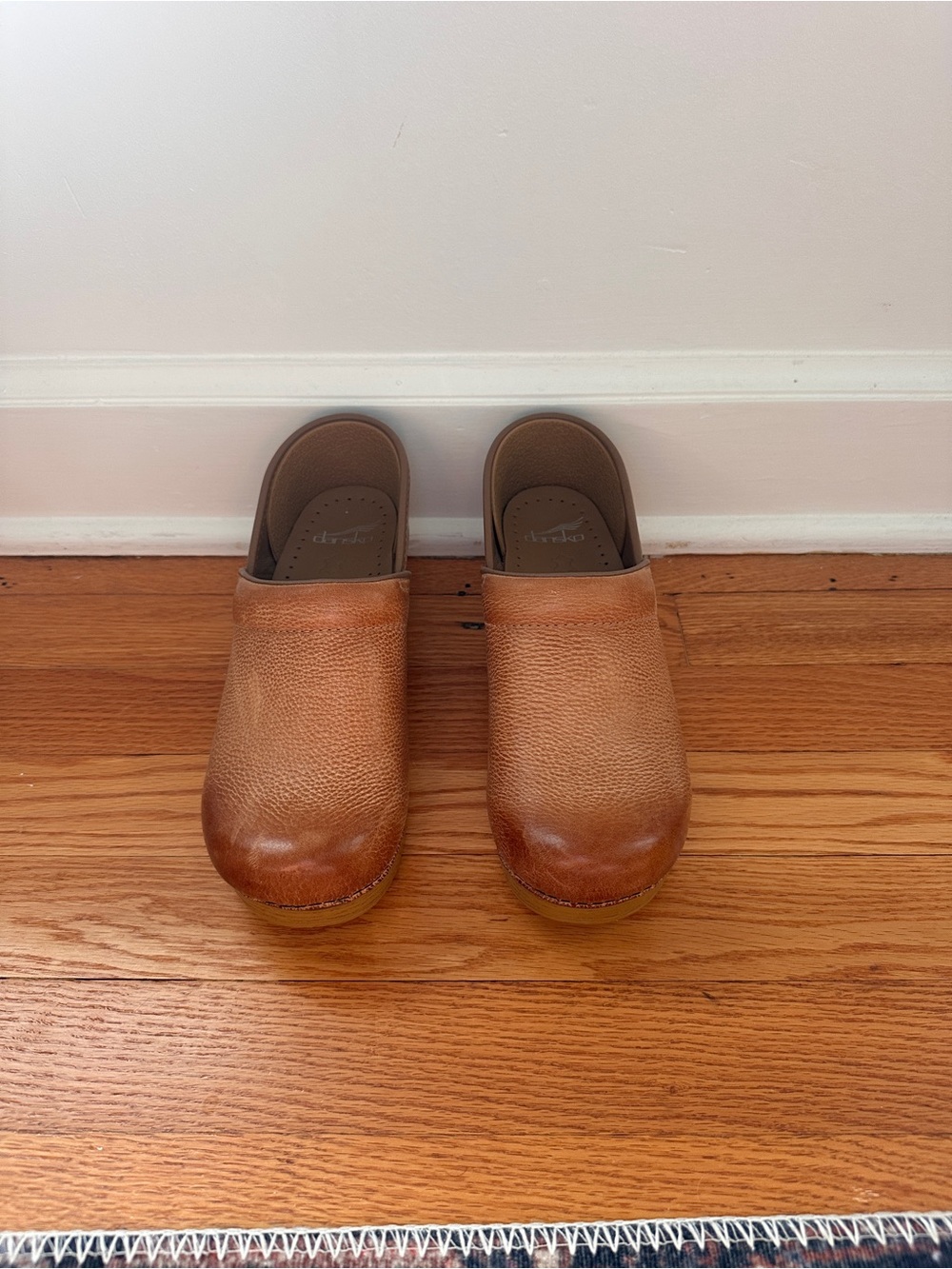 Dansko Men's Brown Leather Clogs with Textured Upper